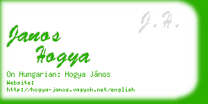 janos hogya business card